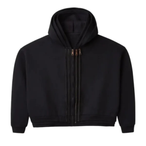 Raspberry Hills Black Triple Panel Zip Hoodie
